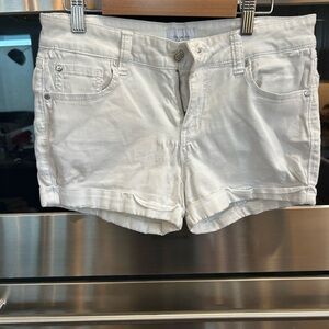 Celebrity Pink White Jean Shorts Cuffed Hem Size 28